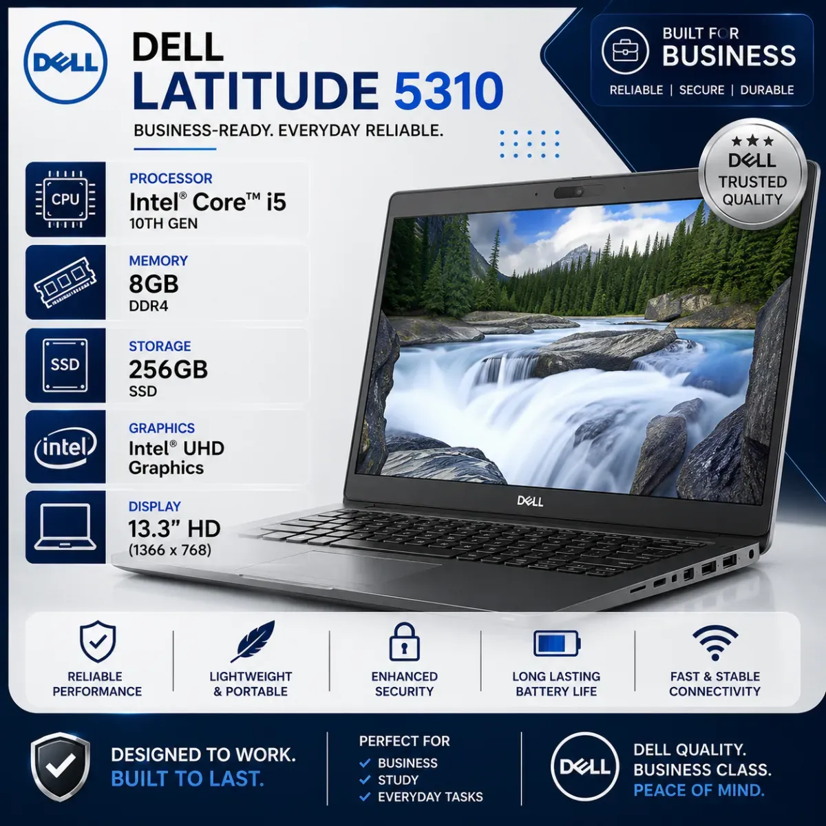 Dell Latitude 5310 Core i5 10th RAM 8GB SSD 256GB Intel 13.3"